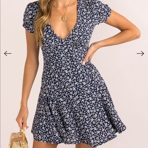 Blue floral mini dress (sundae muse)